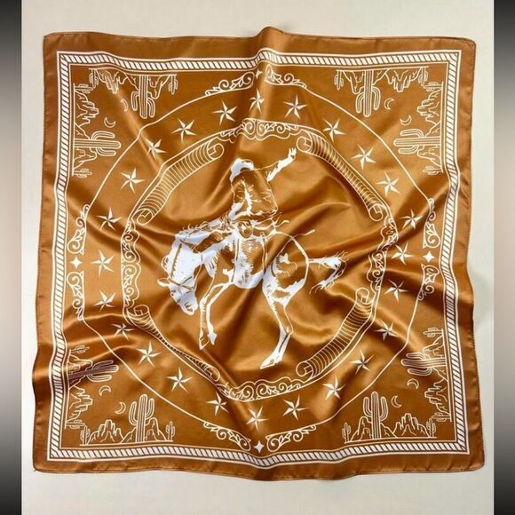 Western Cowboy Print Scarf P19 - Picture 1 of 5